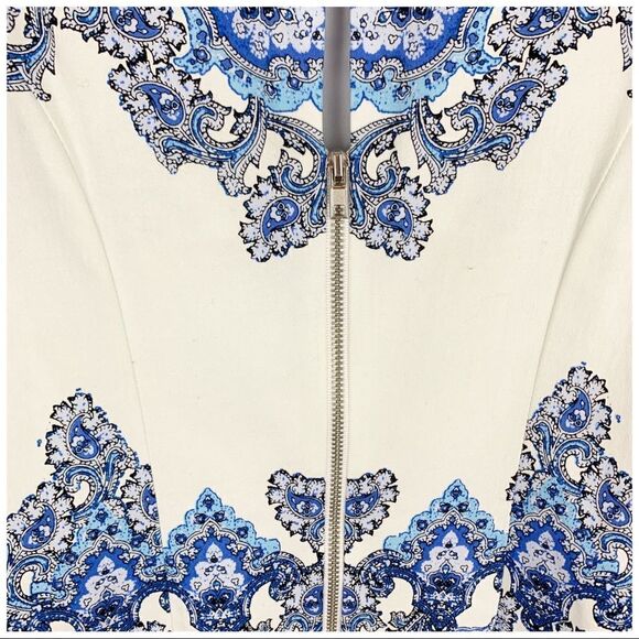 Maggy London Sleeveless Dress | Fit‎ and Flare Blue White 8 - Picture 9 of 14